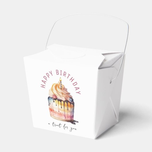 Kleurrijke cupcake, neem uit gunstdoos bedankdoosjes (Voorkant Zijde)