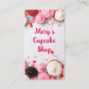 Kleurrijke cupcakes en snoep bakkerij visitekaartje