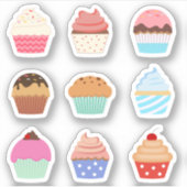 Kleurrijke Cupcakes Muffins Decoratie Planner Sticker (Voorkant)