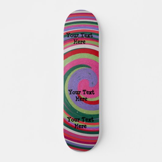 kleurrijke curven modern abstract ontwerp skateboard (Voorkant)