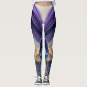 Kleurrijke Custom Branded Abstracte Waterverf Leggings (Voorkant)