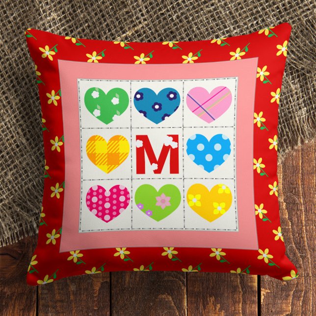 Kleurrijke Custom Mom's Kussen Monogram Kussen 🎁 (Colorful Custom Mom’s Cushion Monogram Pillow 🎁
)