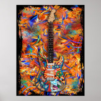 Kleurrijke Custom Paint Strat elektrische gitaar P Poster