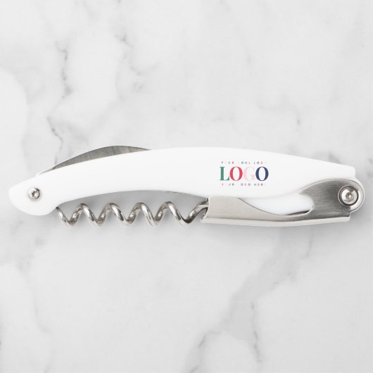 Kleurrijke Custom Rectangle Business Company Logo Kurkentrekker (Achterkant)