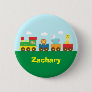 Kleurrijke Cute Dieren Trein voor Kinderen Ronde Button 5,7 Cm