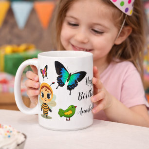 Kleurrijke Cute Dieren Verjaardagsmeisje Fun Kunst Koffiemok