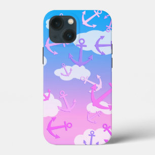 Kleurrijke Cute Zwevende Ankers Pastel iPhone 13 Mini Hoesje