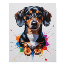 Kleurrijke Dachshund Aquarel Kunst