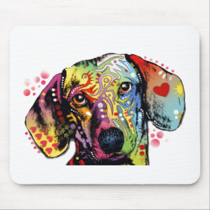 kleurrijke Dachshund-kunst Muismat