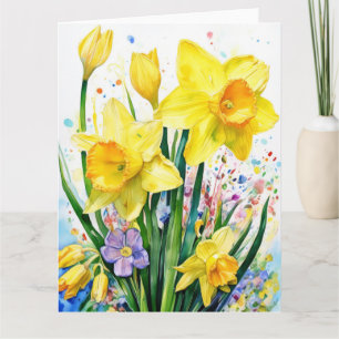 Kleurrijke Daffodil Flowers Kaart