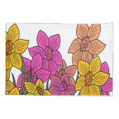 Kleurrijke Daffodils Bloemen Ontwerp Kussensloop (Achterkant)