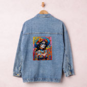 Kleurrijke Dag van de Dode Schoonheid T-shirt Denim Jacket (Hangar)