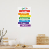 Kleurrijke dag van de week van het onderwijs poster (Keuken)