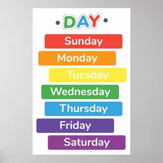 Kleurrijke dag van de week van het onderwijs poster (Voorkant)
