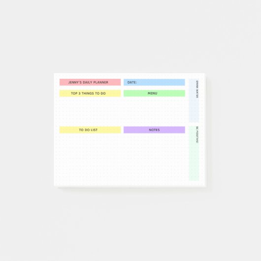 Kleurrijke Dagelijkse Planner Post-it® Notes (Voorkant)