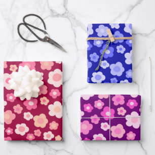 Kleurrijke dagen Floral Bright Bold Retro Cute Inpakpapier Vel