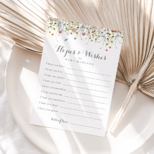 Kleurrijke Dainty Baby shower Hopes & Wishes Kaart