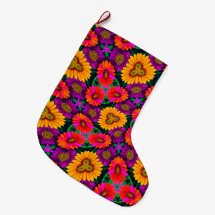 Kleurrijke Daisy Bouquet Patroon Grote Kerstsok