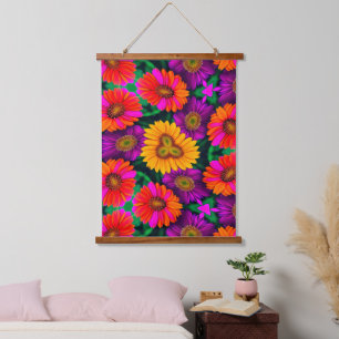 Kleurrijke Daisy Bouquet Patroon Hangend Wandkleed