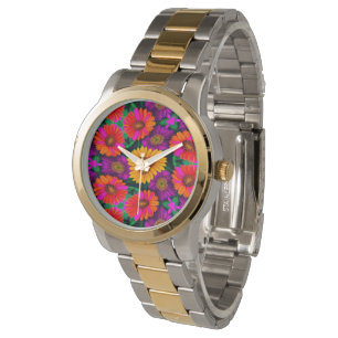 Kleurrijke Daisy Bouquet Patroon Horloge