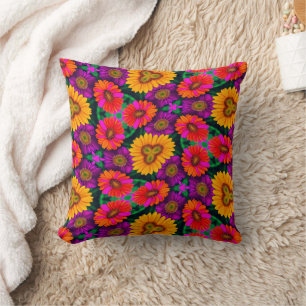 Kleurrijke Daisy Bouquet Patroon Kussen