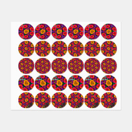 Kleurrijke Daisy Bouquet Patroon Labels