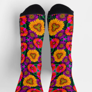 Kleurrijke Daisy Bouquet Patroon Sokken