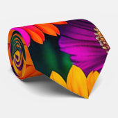 Kleurrijke Daisy Bouquet Patroon Stropdas (Opgerold)