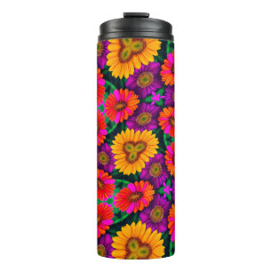 Kleurrijke Daisy Bouquet Patroon Thermosbeker
