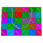 Kleurrijke Daisy Squares, Abstracte kleine lettert Groot Cadeauzakje (Voorkant)