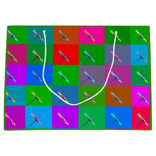 Kleurrijke Daisy Squares, Abstracte kleine lettert Groot Cadeauzakje (Voorkant)