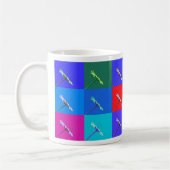 Kleurrijke Daisy Squares, lichte Abstracte Mok (Links)