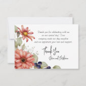 Kleurrijke Daisy Wildflower Waterverf Bloemen Bedankkaart (Achterkant)