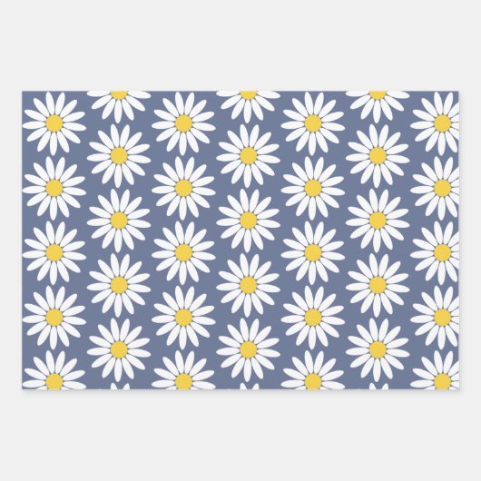 Kleurrijke Daisy Wrapping Paper Flat Sheet Set van (Voorkant 3)