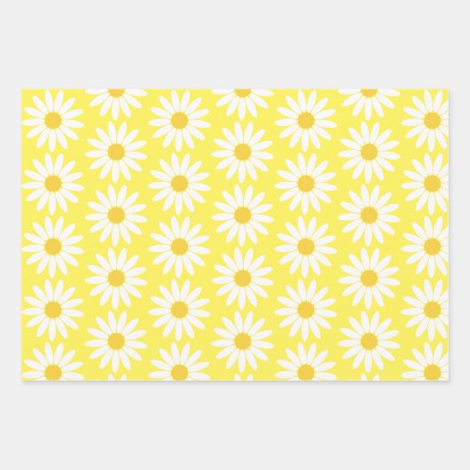 Kleurrijke Daisy Wrapping Paper Flat Sheet Set van (Voorkant)