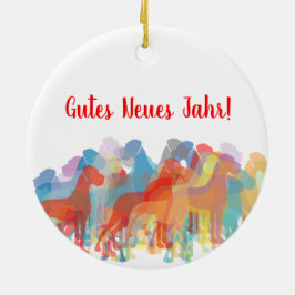 Kleurrijke Dalmatiërs Kerstanhangers Keramisch Ornament