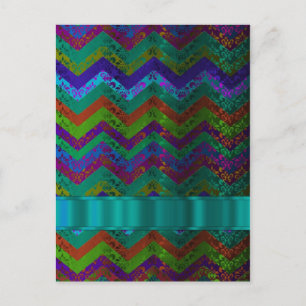 Kleurrijke damast chevron briefkaart
