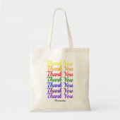 Kleurrijke dank u regenboog naam Custom Tote Bag (Voorkant)