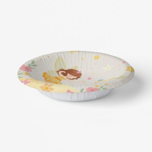 Kleurrijke Dansende Bloemenfeeën1 & Gouden Glitter Papieren Kommen (Gebogen)