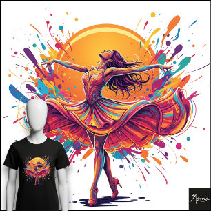 Kleurrijke Danser Kleurige Draai Pop Art Tri-Blend Shirt