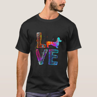 Kleurrijke Das hond Moeder Cadeaus Das hond T-shirt