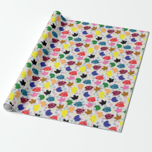 Kleurrijke decoratieve Abstracte bladvormen Cadeaupapier