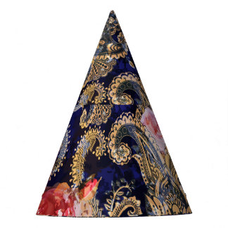 Kleurrijke decoratieve bloemen Batik Feesthoedjes