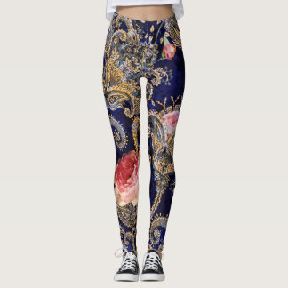 Kleurrijke decoratieve bloemen Batik Leggings