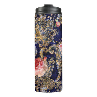Kleurrijke decoratieve bloemen Batik Thermosbeker