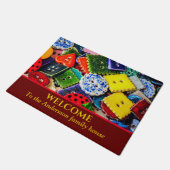 Kleurrijke decoratieve Buttonnen Deurmat (Schuin)