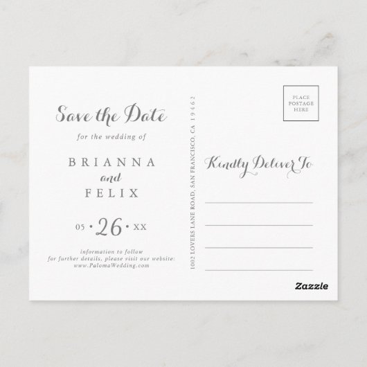 Kleurrijke delicate wilde bloemen Save the Date Briefkaart (Achterkant)