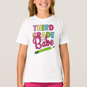 Kleurrijke derdeklas babe - terug naar school t-shirt