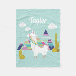 Kleurrijke Desert Alpaca Gepersonaliseerde Fleece  Deken