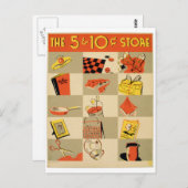  Kleurrijke Detailhandel Vijf en de Opslag WPA van Briefkaart (Voorkant / Achterkant)